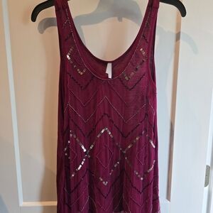 Vanity Magenta Sequin Tank Top